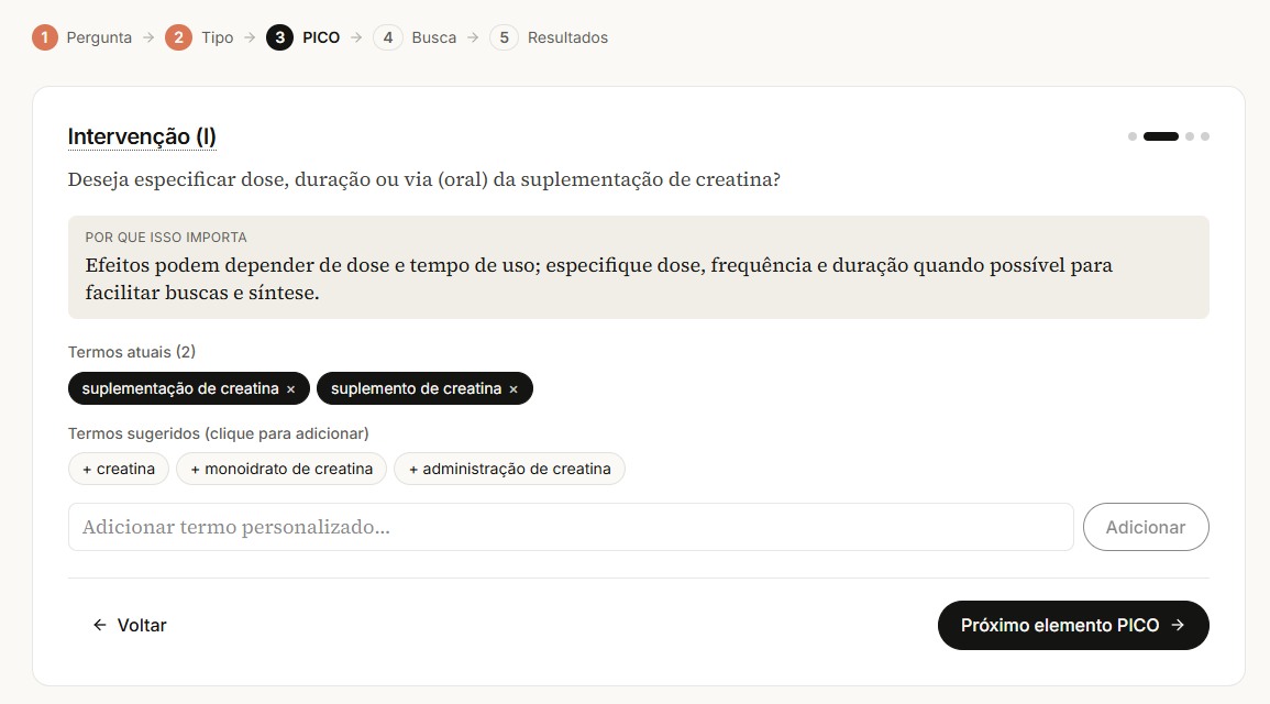 2. A ferramenta te guia a refinar essa dúvida.