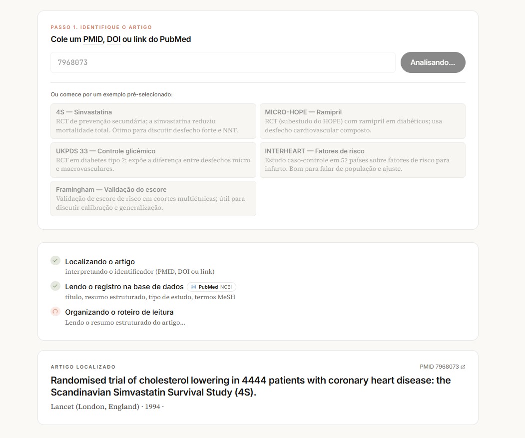 2. Ela lê o registro no PubMed e localiza o artigo.