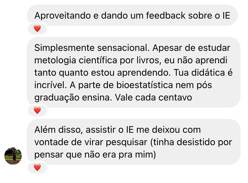 Depoimento de aluno do Interpretando Evidência