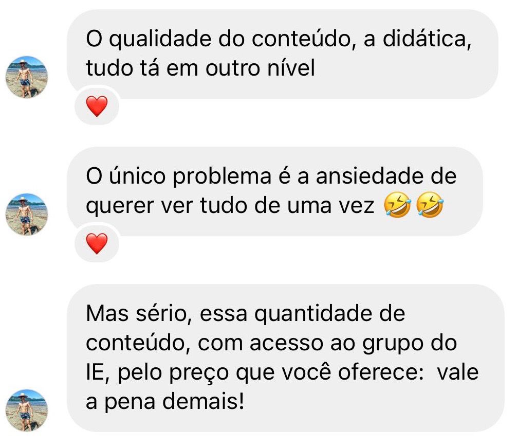 Depoimento de aluno do Interpretando Evidência