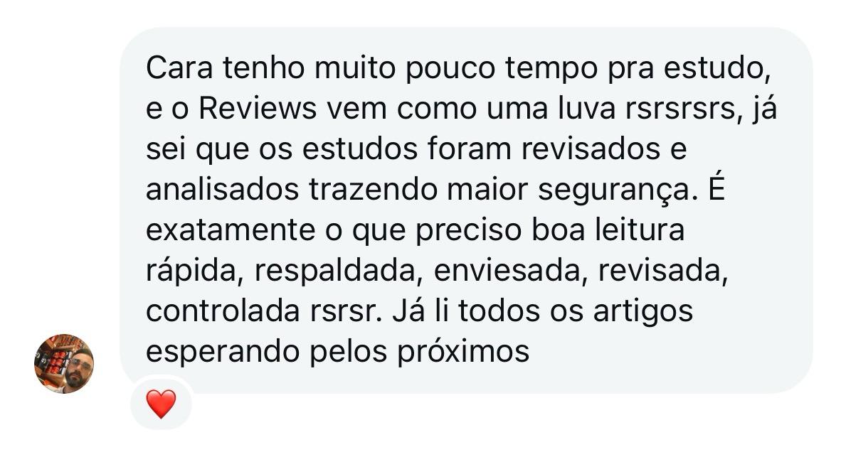Depoimento de aluno sobre o Reviews