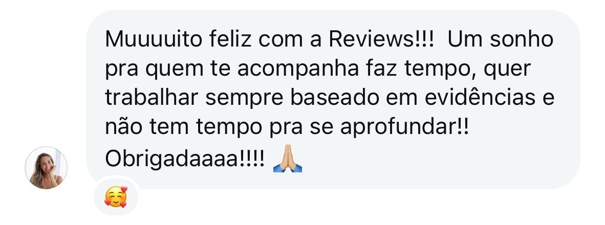 Depoimento de aluno sobre o Reviews
