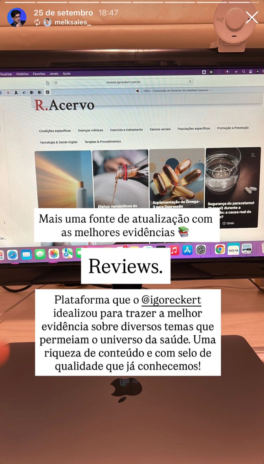 Depoimento de aluno sobre o Reviews