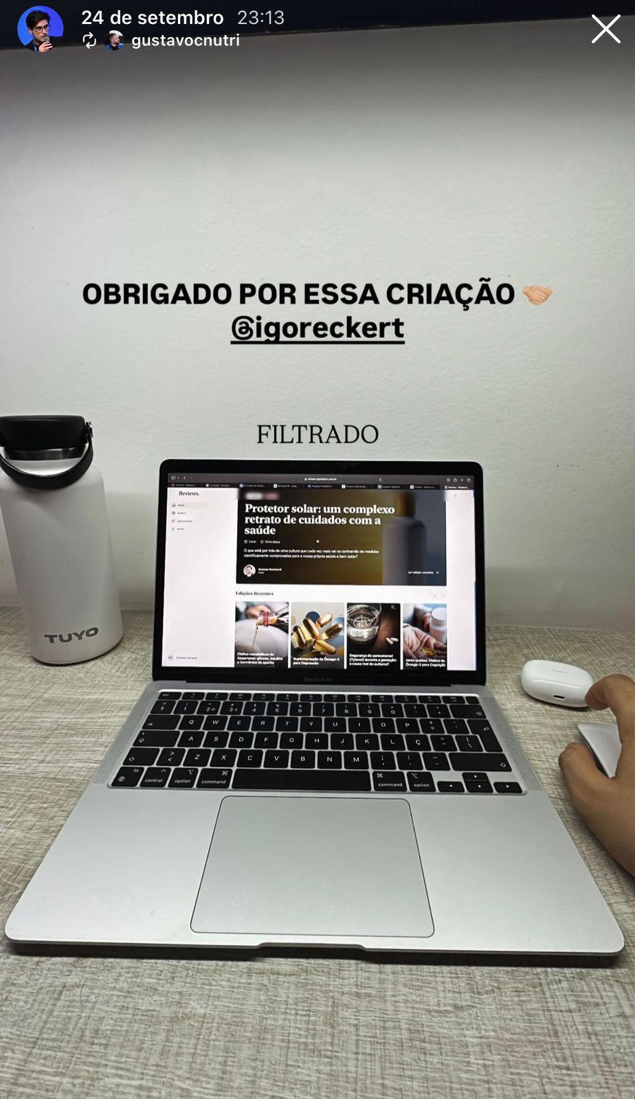 Depoimento de aluno sobre o Reviews
