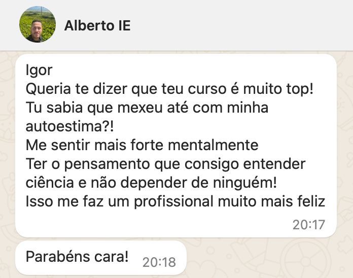 Depoimento de aluno do Interpretando Evidência