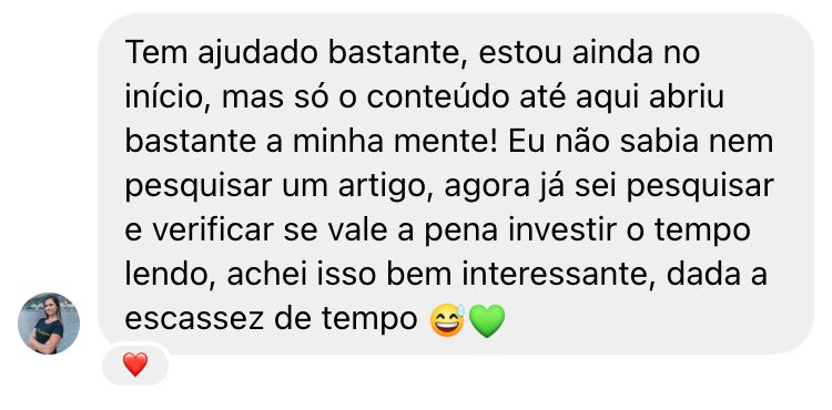 Depoimento de aluno do Interpretando Evidência