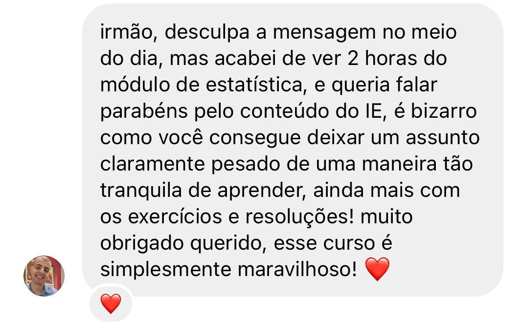 Depoimento de aluno do Interpretando Evidência